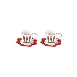 Coffret De 2 Tasses à Espresso En Porcelaine 10 CL Collection Casse Noisette