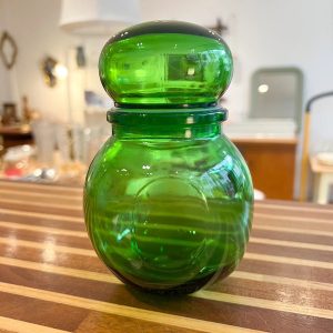 Bocal rond vintage verre vert