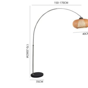 Lampadaire Arc en Rotin