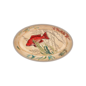 2 ASSIETTES OVALES CREUSES MELAMINE 24X15CM SEA LIFE