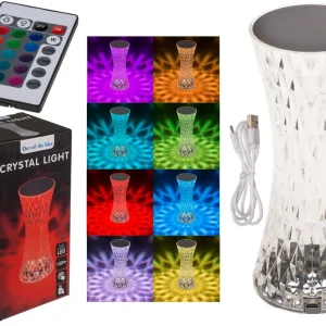 Lampe crystal, avec LED changeant couleur
