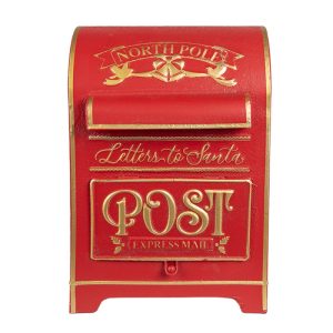 Boite Postale Métallique Rouge Lettres Au Père Noël 24X20X36 CM