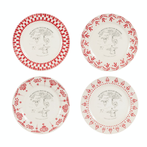 Coffret De 4 Assiettes à Dessert Galline Rouge – Comptoir de Famille