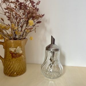 Sucrier de table en verre torsadé
