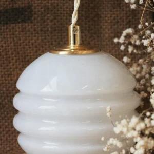 Baladeuse – Globe 3 striures en opaline