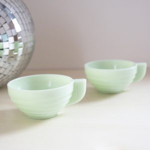 2 tasses opaline vert mint
