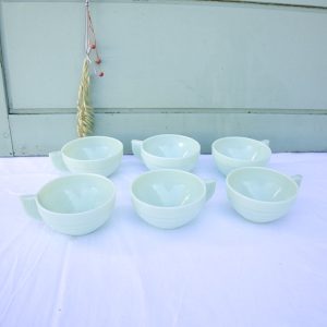 6 Tasses opaline vert d’eau mint