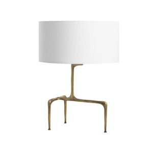 Lampe à poser Braque – Bronze & Soie blanche