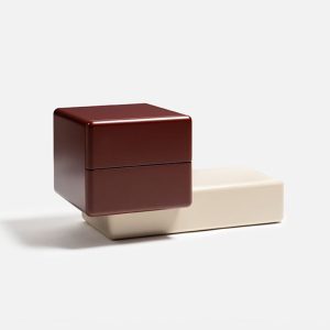 Chevet Brick NL – Laque amarante et champagne
