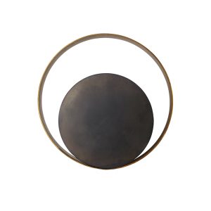 Applique Circle 25 – Laiton satiné & Nickel noir