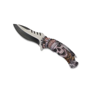 COUTEAU PLIANT TETE DE MORT INDIEN