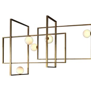 Plafonnier Mondrian Glass – Laiton bruni