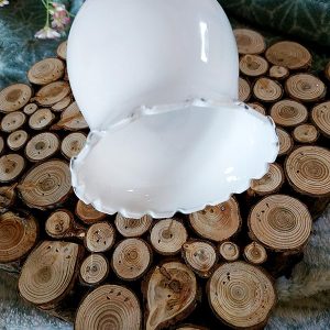 Abat-jour petite opaline tulipe lisse blanche