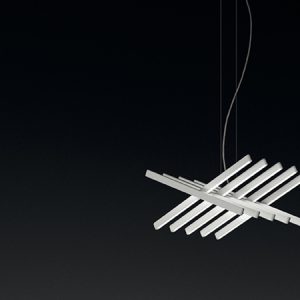 Suspension Rhythm – 45 cm L – Laqué blanc cassé