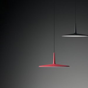 Suspension Skan – 30 cm diam – laqué graphite mate