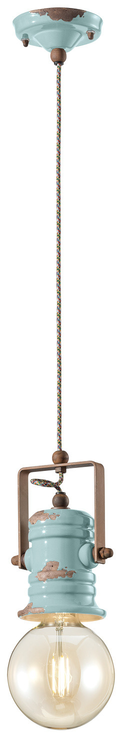 Suspension Urban minimaliste en céramique émaillée et ampoule nue par Ferroluce – Image 3