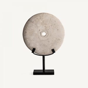 Statue disque sur pied marbre crème Vical Home 45cm