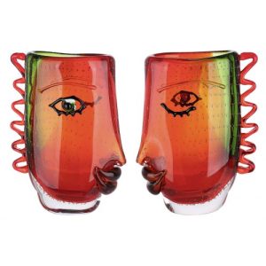Vase « Visuale » visage en verre H31cm