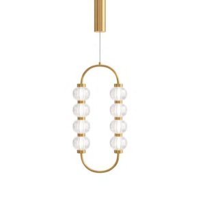 Suspension Amulet avec armature en métal doré et diffuseur en verre coulé gaufré au design contemporain par Maytoni