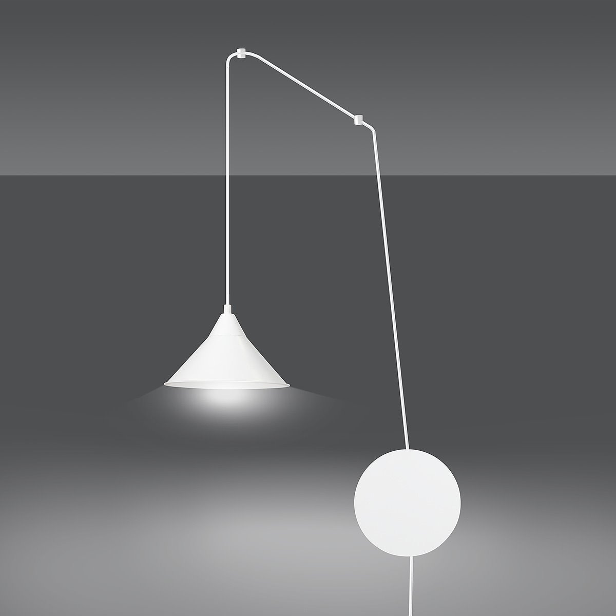 Suspension Abramo avec base et cache-ampoule en métal au design contemporain par Emibig – Image 3