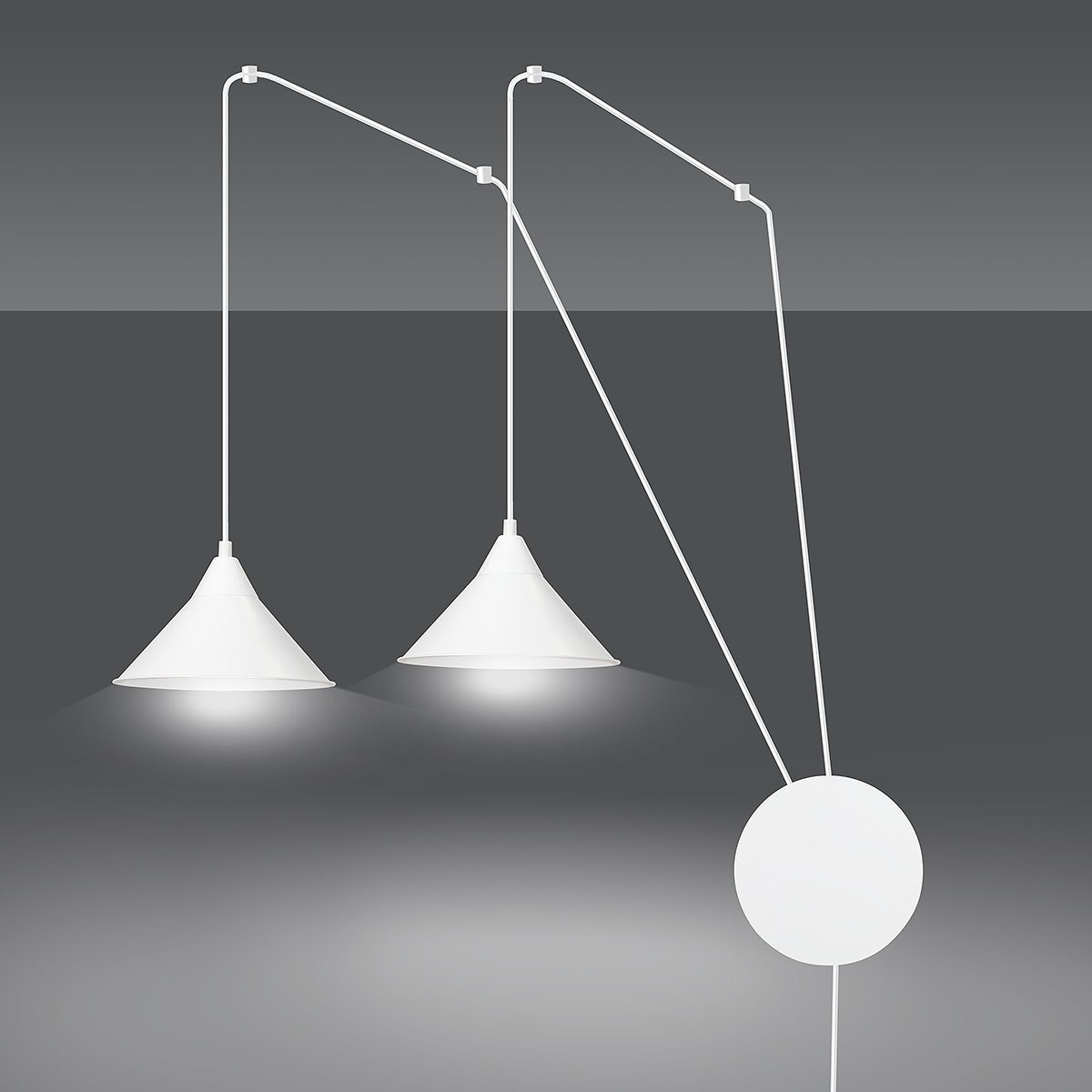 Suspension Abramo avec base et cache-ampoule en métal au design contemporain par Emibig – Image 6