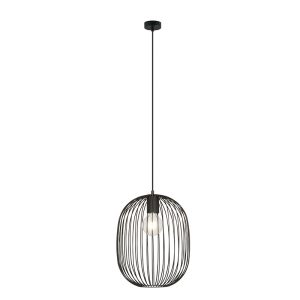 Suspension Onyx avec base en métal et abat-jour en fil de forme ovale au design contemporain par Emibig