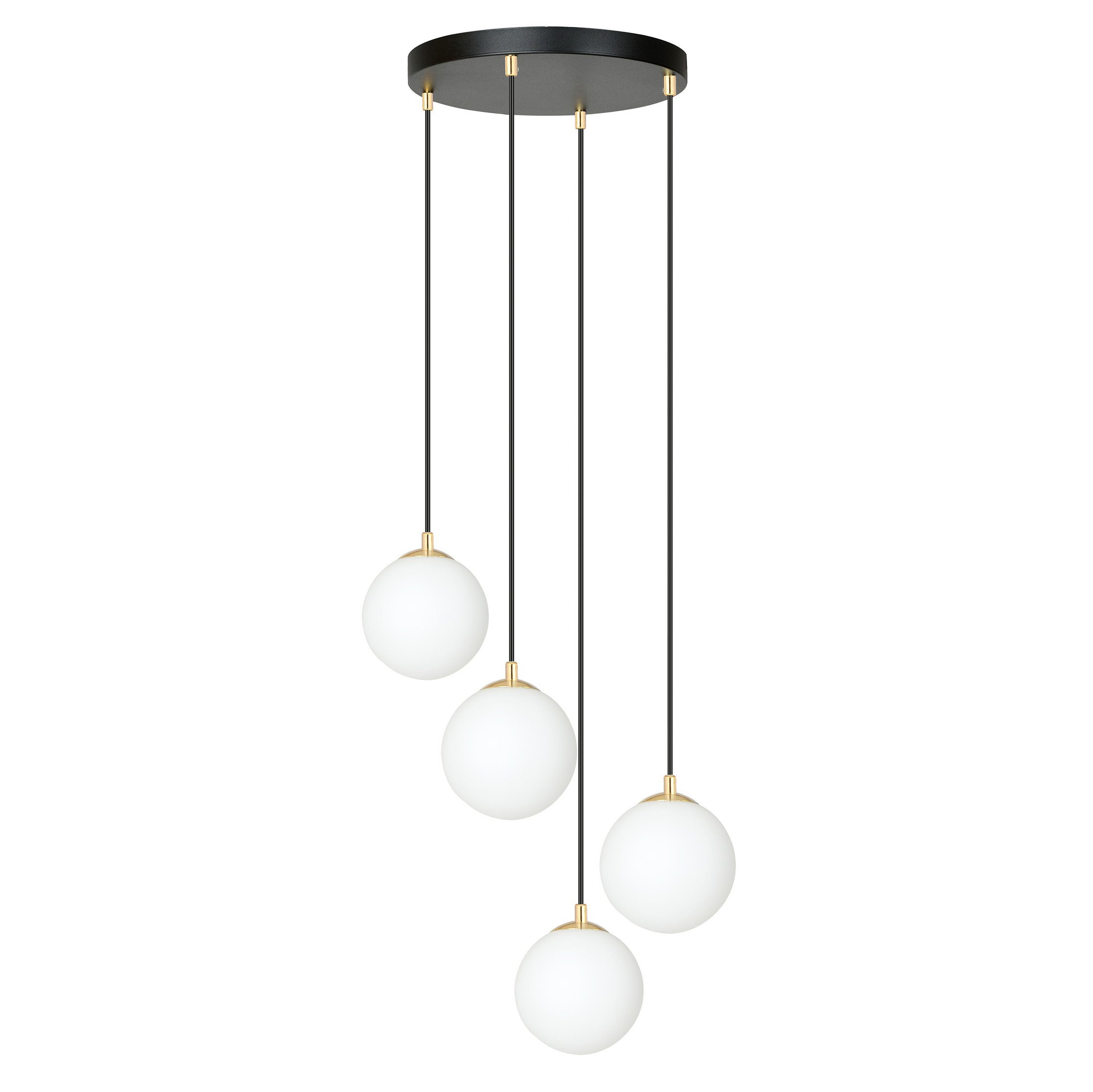 Suspension Royal base en métal et détail doré avec abat jour en boule de verre opale au design contemporain par Emibig – Image 8