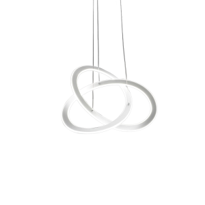 Suspension Yara base en aluminium avec double diffuseur en anneaux croisés au design contemporain par Gea Luce