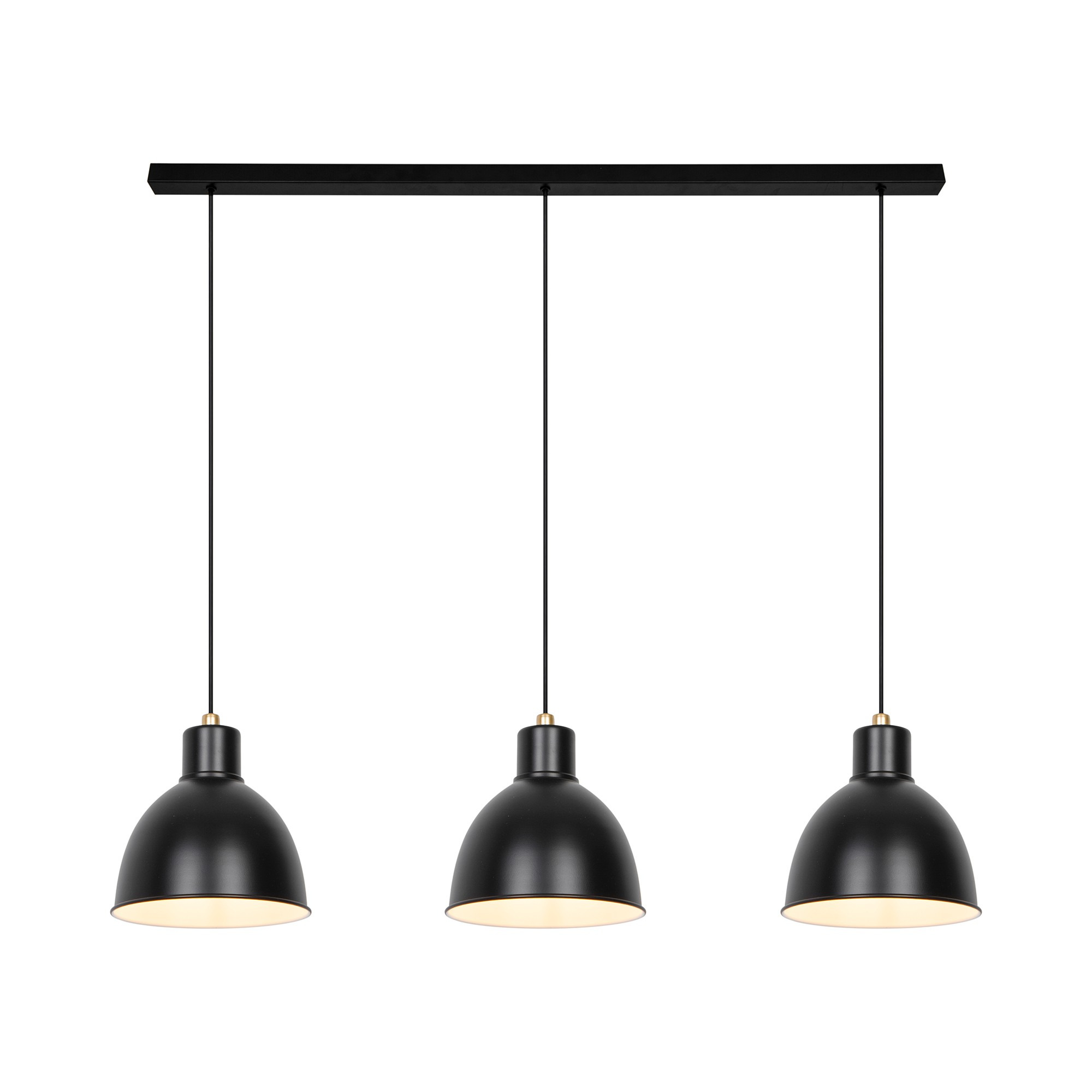 Suspension Pop base métal en bande avec trois abat-jour classique au design contemporain par Nordlux