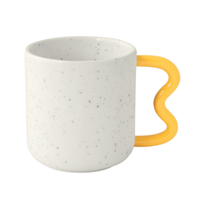 Mug « Creative » anse jaune géométrique – 350ml