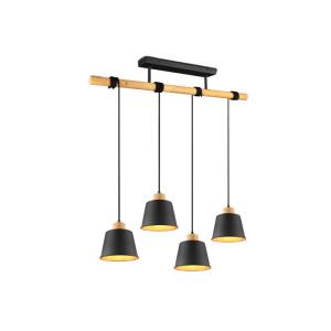 TRIO SUSPENSION HARRIS METAL TAPIS NOIR INT DOR BOIS/N L 87CM