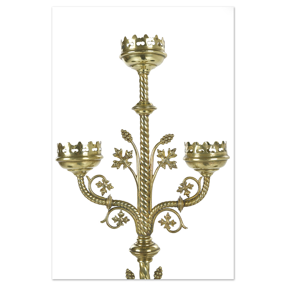 Grand candélabre religieux en laiton à 7 branches – Image 5