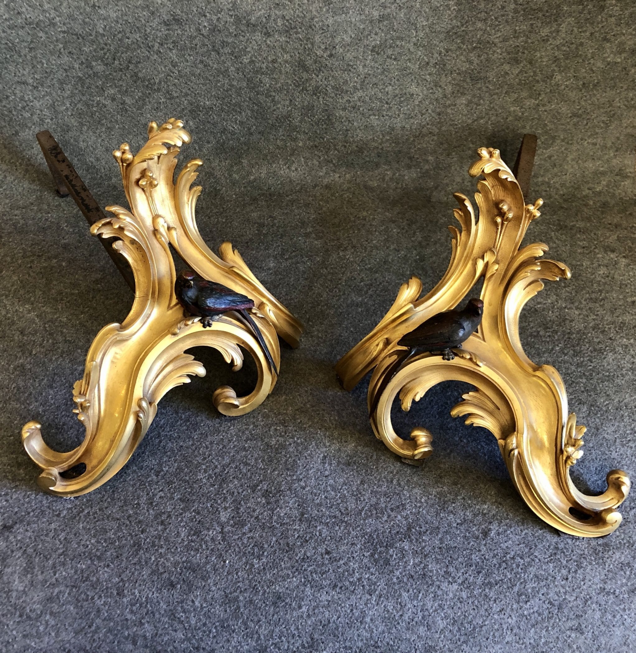 Paire de chenets en bronze, Vienne, XIXe siècle