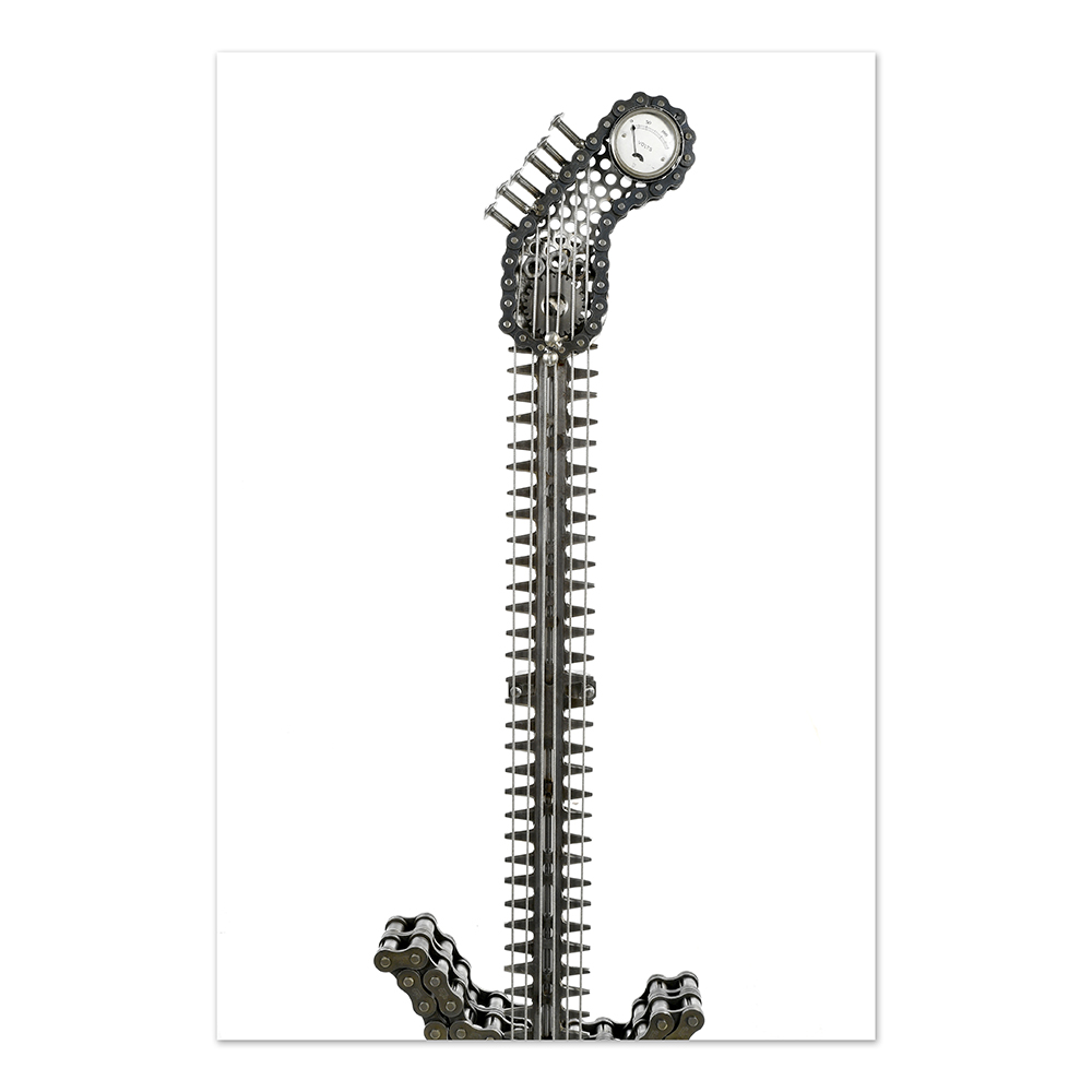 Guitare décorative en métaux assemblés à la main – Image 6