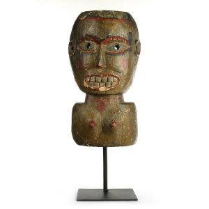 Sculpture de masque indien en bois
