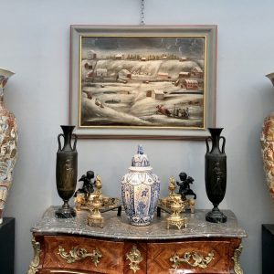 Paire de hautes potiches satsuma, XIXe siècle