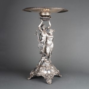 Présentoir en métal et/ou bronze argenté, XIXe siècle