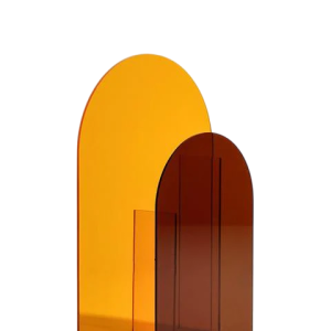 Vase acrylique Ambre et Orange au Design Géométrique Rétro Pavao Studio